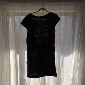 Lucky Brand Navy Linen Blend Top